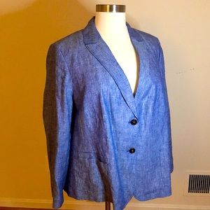 Talbots 22W Blue Sharkskin Blazer, great condition
